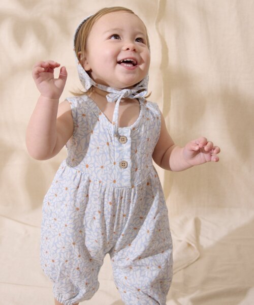 CIAOPANIC TYPY（チャオパニックティピー）の「【BABY】【Qinn】ダブルガーゼオールインワン：80cm（その他ベビーウェア・キッズ・ホワイト/ブラウン/サックスブルー・80）」の3枚目の写真