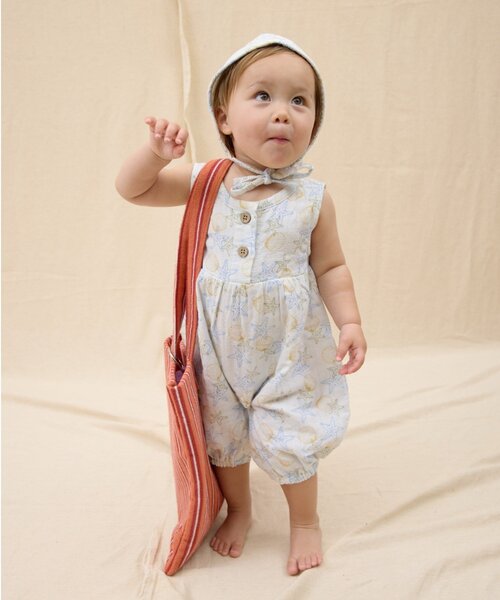 CIAOPANIC TYPY（チャオパニックティピー）の「【BABY】【Qinn】ダブルガーゼオールインワン：80cm（その他ベビーウェア・キッズ・ホワイト/ブラウン/サックスブルー・80）」の4枚目の写真