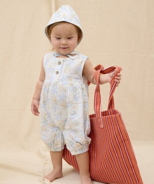 CIAOPANIC TYPY（チャオパニックティピー）の「【BABY】【Qinn】ダブルガーゼオールインワン：80cm（その他ベビーウェア・キッズ・ホワイト/ブラウン/サックスブルー・80）」の5枚目の写真