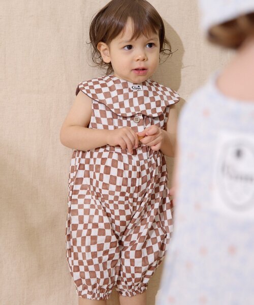 CIAOPANIC TYPY（チャオパニックティピー）の「【BABY】【Qinn】ダブルガーゼオールインワン：80cm（その他ベビーウェア・キッズ・ホワイト/ブラウン/サックスブルー・80）」の6枚目の写真