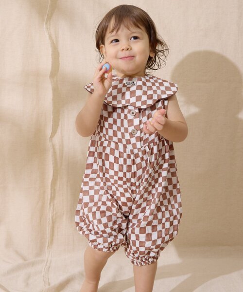 CIAOPANIC TYPY（チャオパニックティピー）の「【BABY】【Qinn】ダブルガーゼオールインワン：80cm（その他ベビーウェア・キッズ・ホワイト/ブラウン/サックスブルー・80）」の7枚目の写真