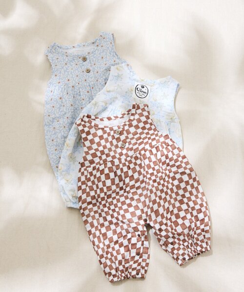 CIAOPANIC TYPY（チャオパニックティピー）の「【BABY】【Qinn】ダブルガーゼオールインワン：80cm（その他ベビーウェア・キッズ・ホワイト/ブラウン/サックスブルー・80）」の16枚目の写真