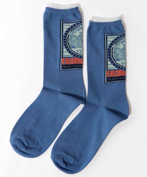 ScoLar（スカラー）の「88J18807：スカラーロゴソックス（ソックス/靴下・レディース・オフホワイト/ブルー・FREE）」の9枚目の写真