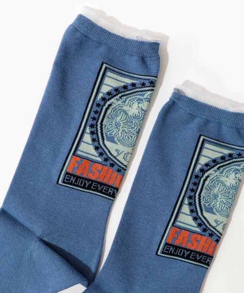 ScoLar（スカラー）の「88J18807：スカラーロゴソックス（ソックス/靴下・レディース・オフホワイト/ブルー・FREE）」の10枚目の写真