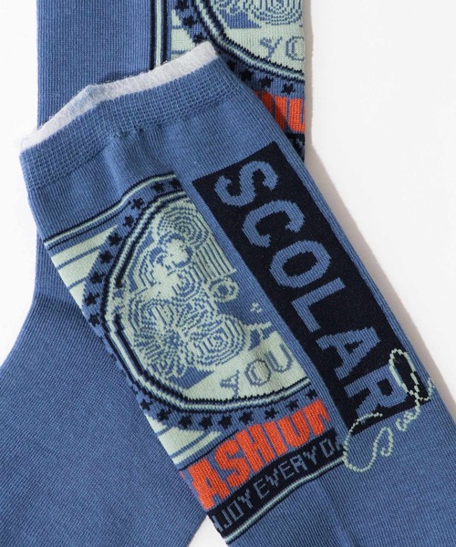 ScoLar（スカラー）の「88J18807：スカラーロゴソックス（ソックス/靴下・レディース・オフホワイト/ブルー・FREE）」の11枚目の写真