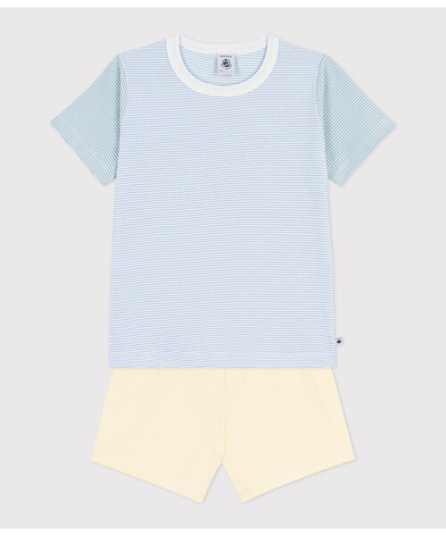 PETIT BATEAU（プチバトー）の「ミラレ半袖パジャマ（ルームウェア/パジャマ・キッズ・ライトブルー・6YEAR/8YEAR/10YEAR/12YEAR）」の2枚目の写真