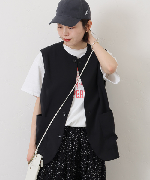 JOURNAL STANDARD LUXE（ジャーナルスタンダード　ラックス）の「トロピカルベスト（その他アウター・レディース・チャコールグレー/ブラック・FREE）」の3枚目の写真