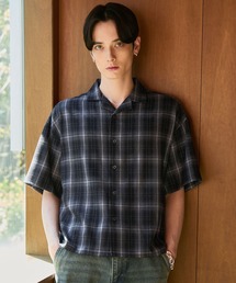 LUENNA | 【LUENNA】Open Collar Short Sleeve Check Shirt / オープンカラー半袖チェックシャツ(シャツ/ブラウス)