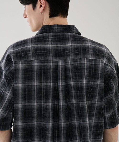 LUENNA(ルエナ)の「【LUENNA】Open Collar Short Sleeve Check Shirt / オープンカラー半袖チェックシャツ(シャツ/ブラウス・メンズ・ブラック系1/ブラウン系1・L/M/S)」の10枚目の写真