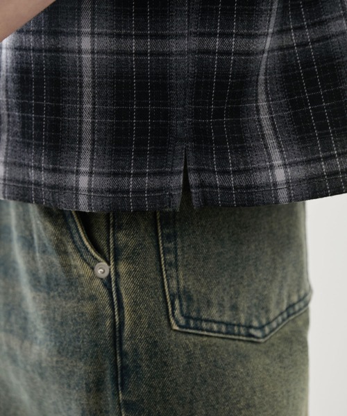 LUENNA(ルエナ)の「【LUENNA】Open Collar Short Sleeve Check Shirt / オープンカラー半袖チェックシャツ(シャツ/ブラウス・メンズ・ブラック系1/ブラウン系1・L/M/S)」の11枚目の写真
