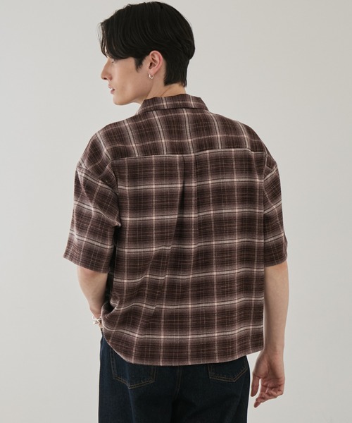 LUENNA(ルエナ)の「【LUENNA】Open Collar Short Sleeve Check Shirt / オープンカラー半袖チェックシャツ(シャツ/ブラウス・メンズ・ブラック系1/ブラウン系1・L/M/S)」の17枚目の写真