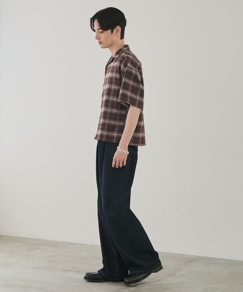 LUENNA(ルエナ)の「【LUENNA】Open Collar Short Sleeve Check Shirt / オープンカラー半袖チェックシャツ(シャツ/ブラウス・メンズ・ブラック系1/ブラウン系1・L/M/S)」の20枚目の写真