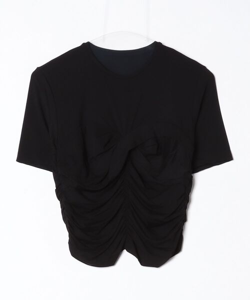 Sov.（ソブ）の「ベア天竺 ギャザービスチェトップス（Tシャツ/カットソー・レディース・ブラック/オフホワイト・36/38）」の15枚目の写真