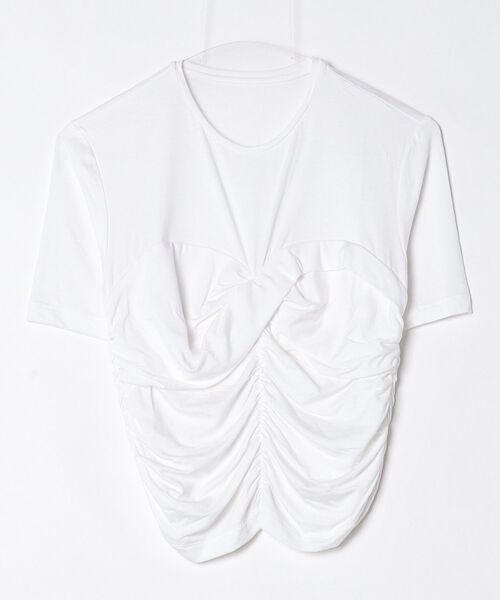 Sov.（ソブ）の「ベア天竺 ギャザービスチェトップス（Tシャツ/カットソー・レディース・ブラック/オフホワイト・36/38）」の16枚目の写真