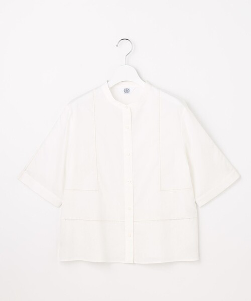 J.PRESS Ladies(J.プレス レディス)の「【WEB限定カラーあり・一枚で着映え】ラミー ポプリン ボクシーシャツ(シャツ/ブラウス・レディース・ふじ色系/ブルー系/ライトグリーン系/ブラウン系/ホワイト系・XS)」の16枚目の写真