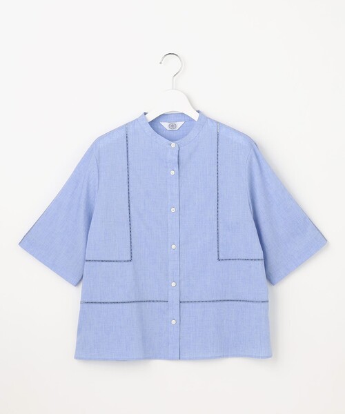 J.PRESS Ladies(J.プレス レディス)の「【WEB限定カラーあり・一枚で着映え】ラミー ポプリン ボクシーシャツ(シャツ/ブラウス・レディース・ふじ色系/ブルー系/ライトグリーン系/ブラウン系/ホワイト系・XS)」の17枚目の写真