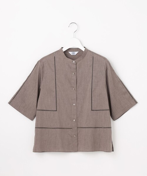 J.PRESS Ladies(J.プレス レディス)の「【WEB限定カラーあり・一枚で着映え】ラミー ポプリン ボクシーシャツ(シャツ/ブラウス・レディース・ふじ色系/ブルー系/ライトグリーン系/ブラウン系/ホワイト系・XS)」の20枚目の写真