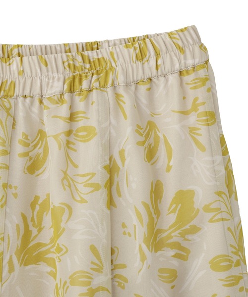 YECCA VECCA(イェッカヴェッカ)の「ボタニカル柄シアーロングスカート(スカート・レディース・イエロー/チャコールグレー・FREE)」の5枚目の写真