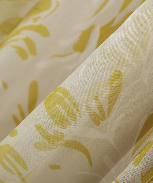 YECCA VECCA(イェッカヴェッカ)の「ボタニカル柄シアーロングスカート(スカート・レディース・イエロー/チャコールグレー・FREE)」の7枚目の写真