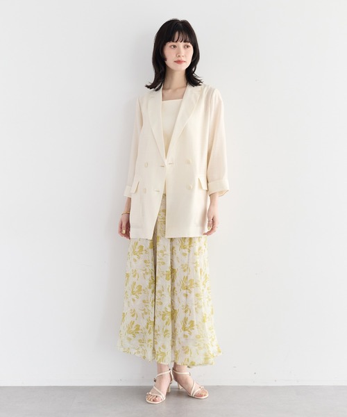 YECCA VECCA(イェッカヴェッカ)の「ボタニカル柄シアーロングスカート(スカート・レディース・イエロー/チャコールグレー・FREE)」の22枚目の写真