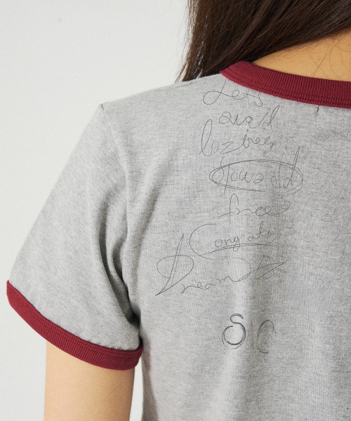 SLOWACID（スローアシッド）の「ウォッシュドノマドリングリーバンパーTシャツ[グレー/バーガンディ]（Tシャツ/カットソー・レディース・その他・X-SMALL/SMALL/MEDIUM/LARGE）」の13枚目の写真