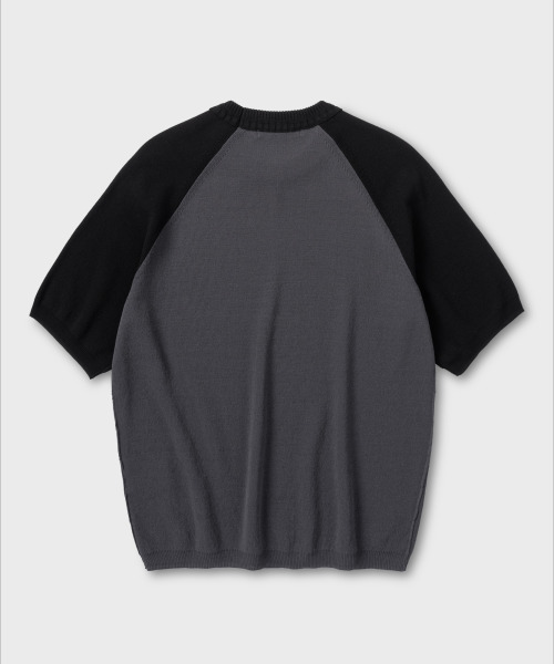NONBLANK(ノンブランク)の「ラグランHSニット_DARK GREY/BLACK(ニット/セーター・メンズ・ブラック・MEDIUM/LARGE/X-LARGE)」の2枚目の写真