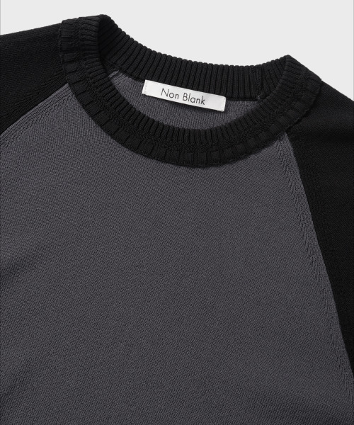 NONBLANK(ノンブランク)の「ラグランHSニット_DARK GREY/BLACK(ニット/セーター・メンズ・ブラック・MEDIUM/LARGE/X-LARGE)」の3枚目の写真