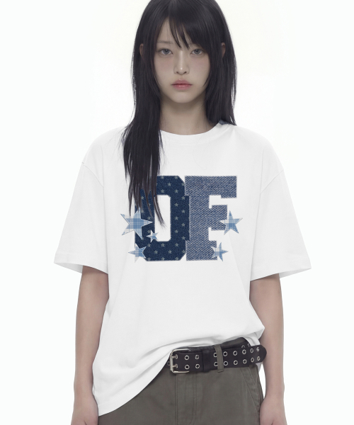 GRAVER（グレーバー）の「[ユニセックス]デニムスター半袖Tシャツ_4カラー（Tシャツ/カットソー・レディース・ネイビー/ホワイト/ライトグレー/ブラック・SMALL/MEDIUM/LARGE）」の8枚目の写真