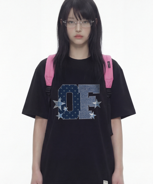 GRAVER（グレーバー）の「[ユニセックス]デニムスター半袖Tシャツ_4カラー（Tシャツ/カットソー・レディース・ネイビー/ホワイト/ライトグレー/ブラック・SMALL/MEDIUM/LARGE）」の9枚目の写真