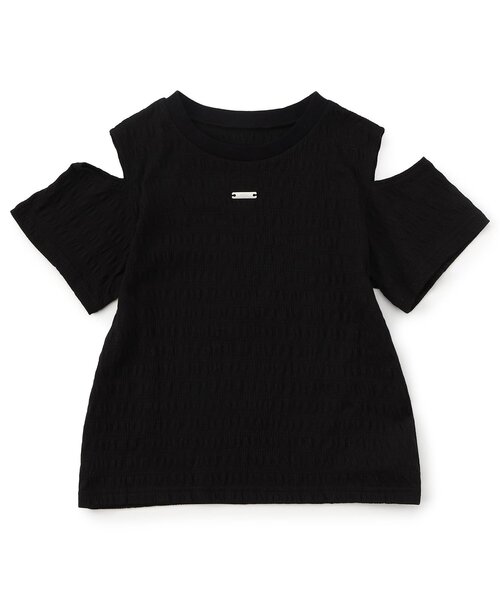 algy(アルジー)の「【puchily プチプラライン】シャーリング肩あき半袖Tシャツ(Tシャツ/カットソー・キッズ・オフホワイト/ブラック/サックスブルー・160/150/140/130/120)」の10枚目の写真