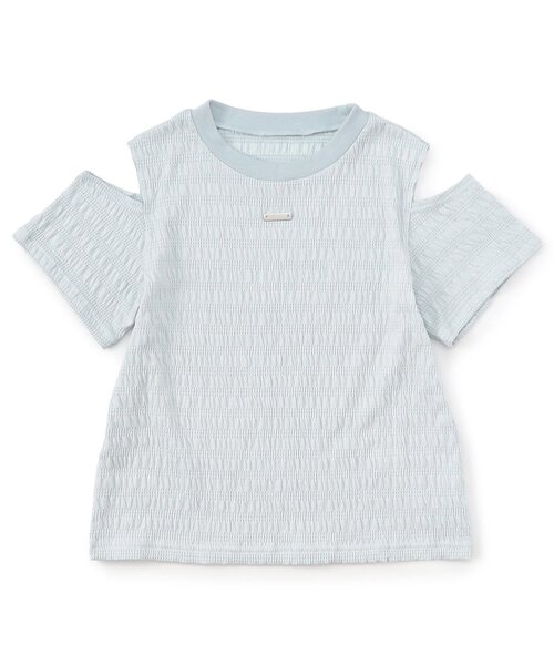 algy(アルジー)の「【puchily プチプラライン】シャーリング肩あき半袖Tシャツ(Tシャツ/カットソー・キッズ・オフホワイト/ブラック/サックスブルー・160/150/140/130/120)」の19枚目の写真