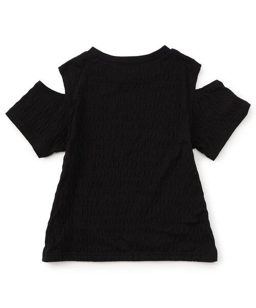 algy(アルジー)の「【puchily プチプラライン】シャーリング肩あき半袖Tシャツ(Tシャツ/カットソー・キッズ・オフホワイト/ブラック/サックスブルー・160/150/140/130/120)」の11枚目の写真