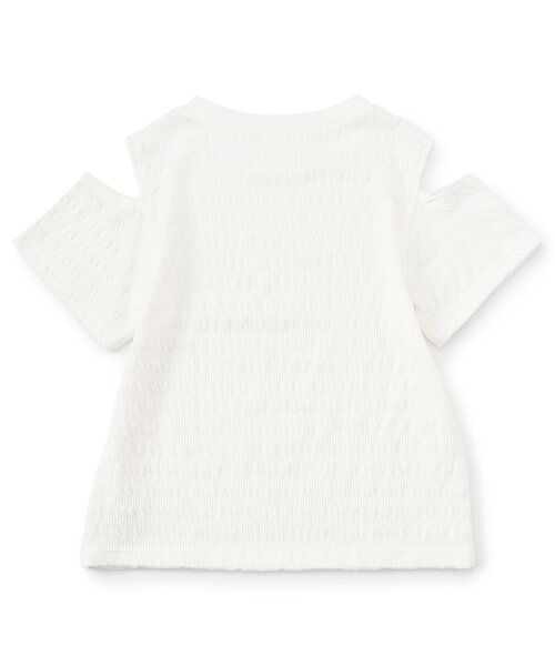algy(アルジー)の「【puchily プチプラライン】シャーリング肩あき半袖Tシャツ(Tシャツ/カットソー・キッズ・オフホワイト/ブラック/サックスブルー・160/150/140/130/120)」の16枚目の写真