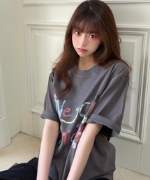 【2026SS新作】ガーリーイラストプリントTシャツ / オーバーサイズ / ゆるかわトップス / 韓国ファッション / Y2K