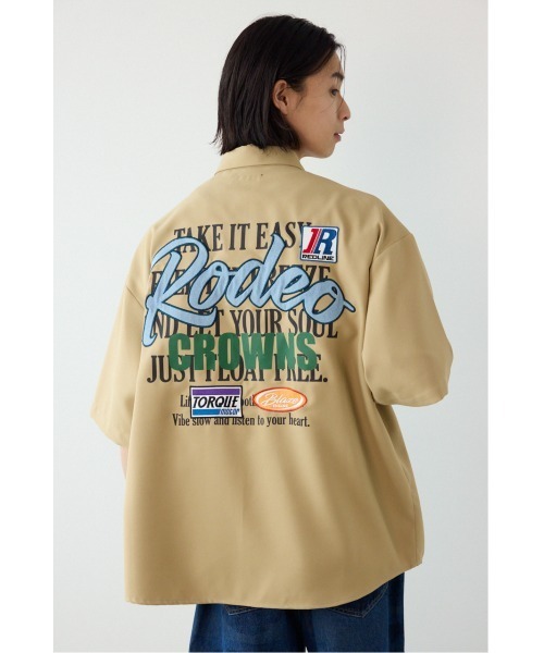 RODEO CROWNS WIDE BOWL(ロデオクラウンズワイドボウル)の「Overlapアップリケシャツ(シャツ/ブラウス・メンズ・ブラック/ベージュ/オフホワイト・MEDIUM/LARGE)」の17枚目の写真