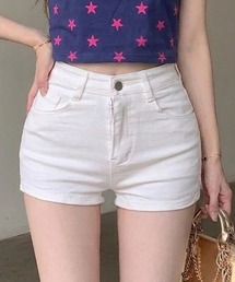 ボタンデニム ショートパンツ ホットパンツ