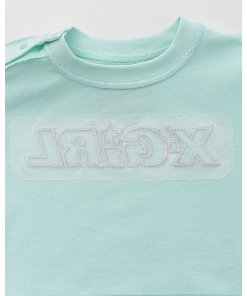 X-girl Stages(エックスガールステージス)の「総柄メッシュプリント ショート丈半袖Tシャツ(Tシャツ/カットソー・キッズ・ブラック/ライトブルー/ピンク・130cm/110cm/120cm/90cm/100cm/140cm)」の7枚目の写真