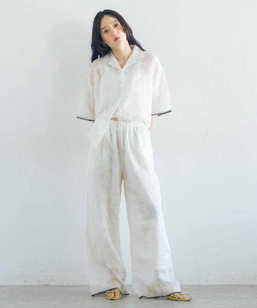 RAGEBLUE(レイジブルー)の「配色パッチワークシアーパンツ/セットアップ対応(その他パンツ・レディース・ブラック/ホワイト・FREE)」の3枚目の写真
