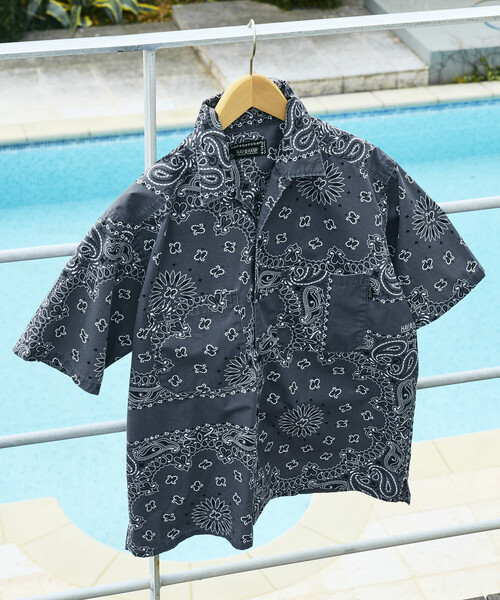 HAV-A-HANK(ハバハンク )の「HAV-A-HANK/ハバハンク HAV-A-HANK×FREAK'S STORE/ハバハンク 別注 バンダナ柄 S/Sオープンカラーシャツ(シャツ/ブラウス・メンズ・ネイビー/チャコールグレー・MEDIUM/LARGE)」の11枚目の写真