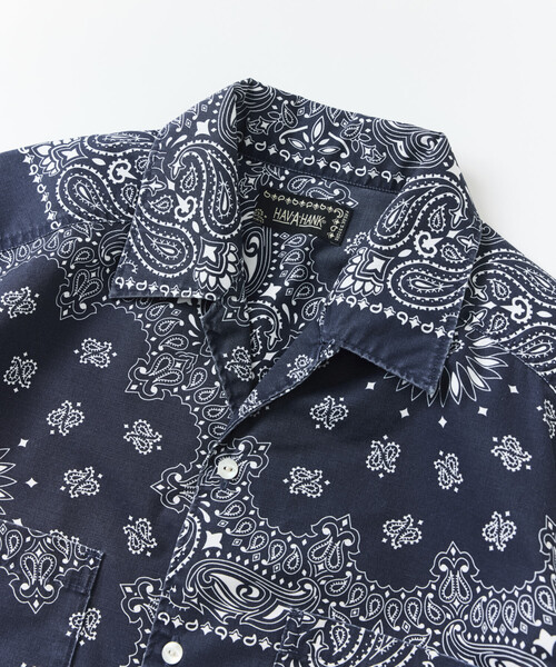 HAV-A-HANK(ハバハンク )の「HAV-A-HANK/ハバハンク HAV-A-HANK×FREAK'S STORE/ハバハンク 別注 バンダナ柄 S/Sオープンカラーシャツ(シャツ/ブラウス・メンズ・ネイビー/チャコールグレー・MEDIUM/LARGE)」の14枚目の写真