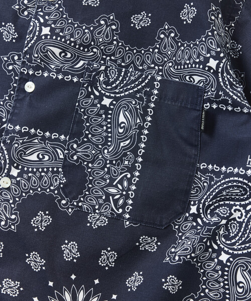HAV-A-HANK(ハバハンク )の「HAV-A-HANK/ハバハンク HAV-A-HANK×FREAK'S STORE/ハバハンク 別注 バンダナ柄 S/Sオープンカラーシャツ(シャツ/ブラウス・メンズ・ネイビー/チャコールグレー・MEDIUM/LARGE)」の16枚目の写真