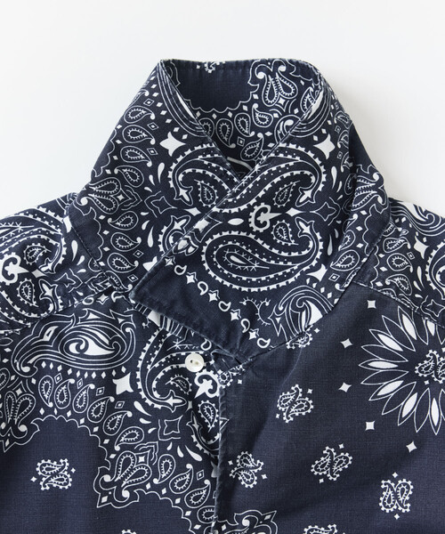 HAV-A-HANK(ハバハンク )の「HAV-A-HANK/ハバハンク HAV-A-HANK×FREAK'S STORE/ハバハンク 別注 バンダナ柄 S/Sオープンカラーシャツ(シャツ/ブラウス・メンズ・ネイビー/チャコールグレー・MEDIUM/LARGE)」の19枚目の写真