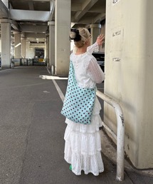 lanan select（ラナンセレクト）の「ドット柄ティアードロングワンピース（ワンピース）」