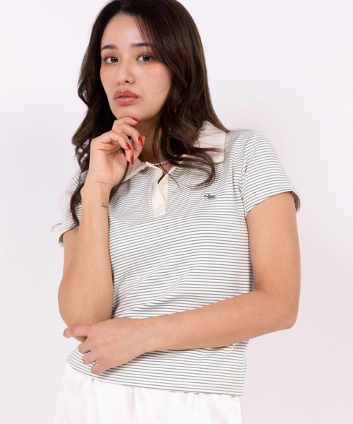 POLOCHAMPS(ポロチャンプス)の「【POLOCHAMPS】ポロチャンプス/襟付きTシャツ(Tシャツ/カットソー・レディース・ブラック/サックスブルー/ネイビー/グリーン/ピンク・FREE)」の10枚目の写真