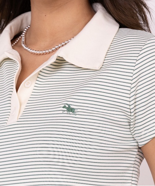 POLOCHAMPS(ポロチャンプス)の「【POLOCHAMPS】ポロチャンプス/襟付きTシャツ(Tシャツ/カットソー・レディース・ブラック/サックスブルー/ネイビー/グリーン/ピンク・FREE)」の14枚目の写真