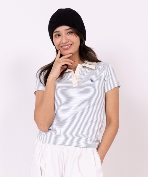 POLOCHAMPS(ポロチャンプス)の「【POLOCHAMPS】ポロチャンプス/襟付きTシャツ(Tシャツ/カットソー・レディース・ブラック/サックスブルー/ネイビー/グリーン/ピンク・FREE)」の18枚目の写真