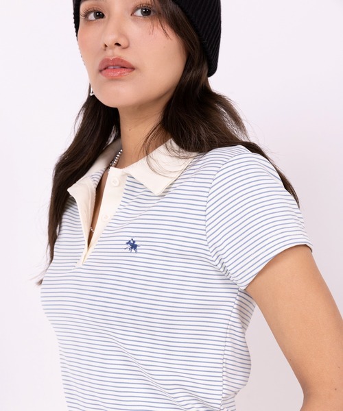 POLOCHAMPS(ポロチャンプス)の「【POLOCHAMPS】ポロチャンプス/襟付きTシャツ(Tシャツ/カットソー・レディース・ブラック/サックスブルー/ネイビー/グリーン/ピンク・FREE)」の22枚目の写真