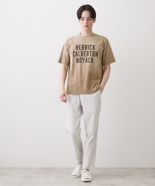 Dessin(デッサン)の「【洗える】ヴィンテージ加工 ロゴTシャツ(Tシャツ/カットソー・メンズ・ベージュ/イエロー/チャコールグレー・03/02)」の14枚目の写真