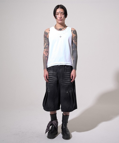 CREO STORE(クレオストア)の「Neutral Daily Tank/ニュートラルデイリータンク/レイヤードタンクトップ/洗える(Tシャツ/カットソー・メンズ・ブラック/ホワイト・1/2)」の10枚目の写真