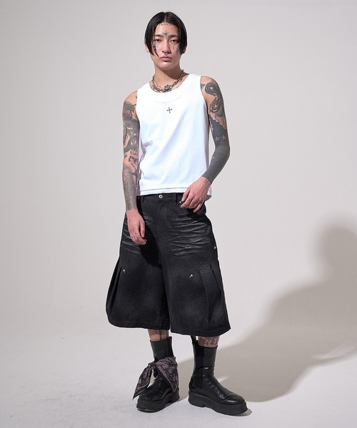 CREO STORE(クレオストア)の「Neutral Daily Tank/ニュートラルデイリータンク/レイヤードタンクトップ/洗える(Tシャツ/カットソー・メンズ・ブラック/ホワイト・1/2)」の6枚目の写真